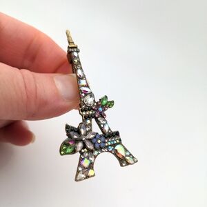 Sparkling Eiffel Tower Brooch Multicolor